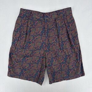 Vintage Gap Shorts Men's 34 100% Cotton Golf Blue Paisley Boho Vintage Preppy